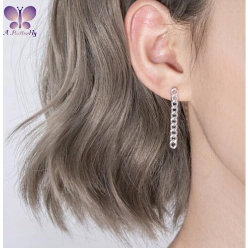 A Butterfly 100% 925 Sterling Silver Earrings Cuban Chain Earrings Chain Earrings Fashionable And Popular Holiday Gifts