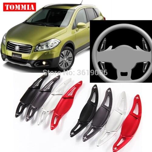 2pcs Steering Wheel Aluminum Shift Paddle Shifter Extension For Suzuki S-CROSS 2014-2018 Car-styling