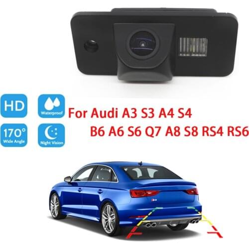 Car HD Rear View Camera For Audi A3 S3 A4 S4 B6 A6 S6 Q7 A8 S8 RS4 RS6 Night Vision Reverse Parking Camera high quality RCA