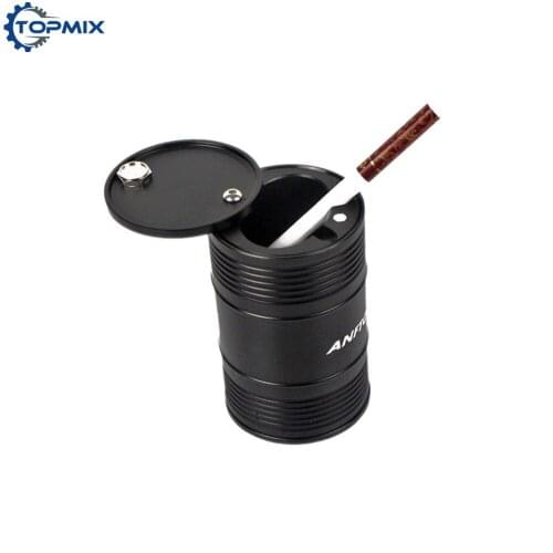 Black/Red Portable Car Ashtray Truck Auto Office Cigarette Ashtray Travel Smoke Ash Cylinder Car Smokeless Cup Holder Storage