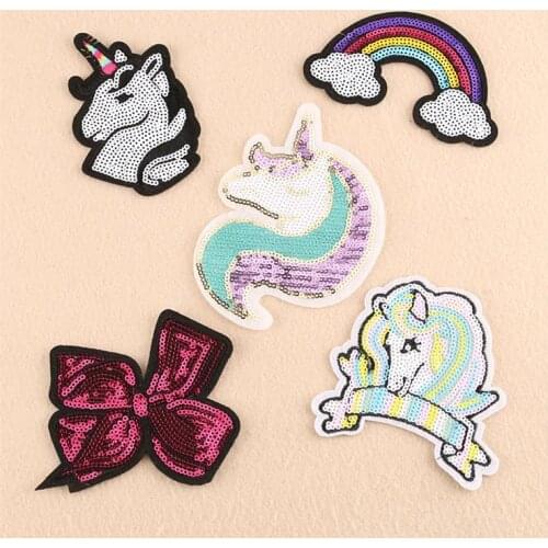 CPAM Shipping 10 pcs Animal sequins embroidered Iron On sew on Patches cell phone garment hat bag shoe Appliques accessory