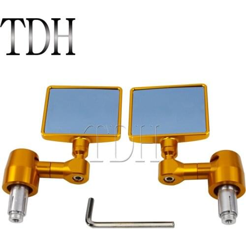 For Kawasaki Z900 Z900RS Motorcycle CNC Aluminum Rear View Mirrors Blue Glass Convex Side Mirror Gold Black Blue Pink Titanium