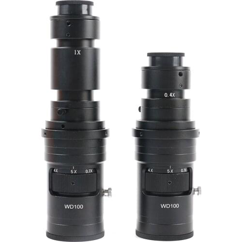 FHD 200X 500X Continuously Variable C Mount Zoom Lens 0.7X-5X Adjustable Magnification For HDMI VGA USB Video Microscope Camera