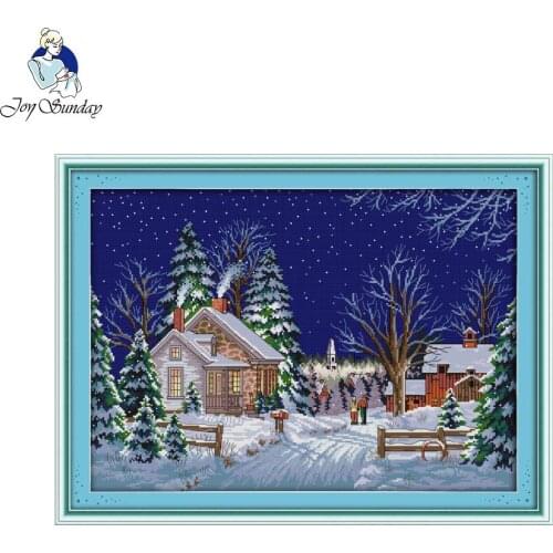 Joy Sunday scenic style Country walks landscape cross stitch kits For fishing custom cross-stitch 11ct printed