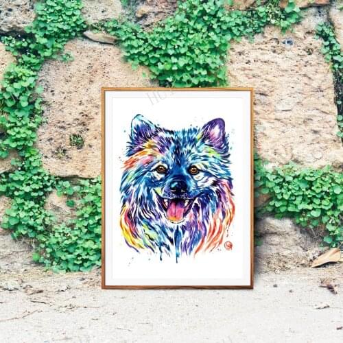 Keeshond Wall Art, German Spitz, Dog Picture, Keeshond art, Dog Mom, Dog Dad