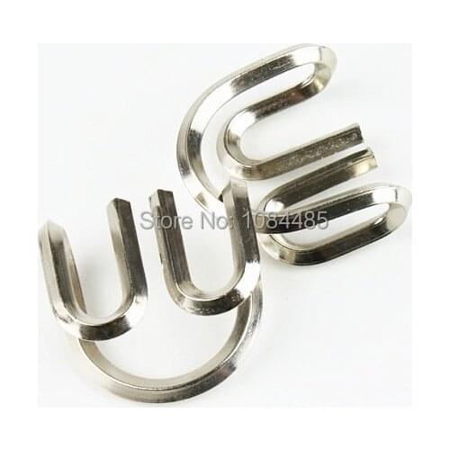 Classic M-shaped IQ Brain Teaser Metal Disentanglement Puzzle for Adults and Kids