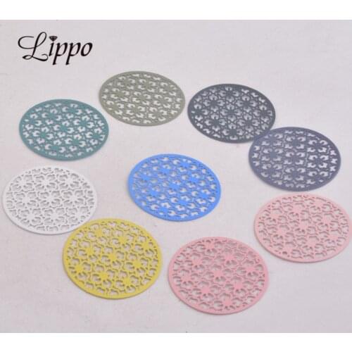 50pcs AB4258 30mm Round Connector Charms Pendants Diy Jewelry Components