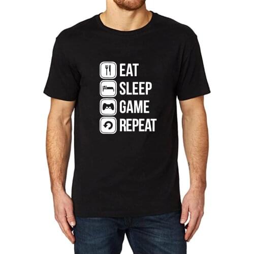 Lyprerazy EAT SLEEP GAME REPEAT Funny Printed Men T-Shirt