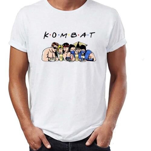 Mens T Shirt Friends Mortal Kombat Liu Kang Scorpion Artwork Printed Tee