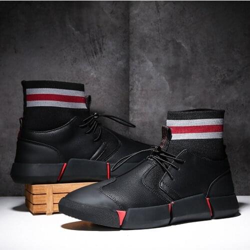 2019 New Fashion Winter Shoes Mens Ankle Boots High Quality Leather Shoes Warm Mens Snow Boots Winter Shoes Fur Mens Boots