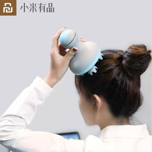 New Youpin Mini Head Massager Electric Head Massager Scalp Massage Spa Therapy Machine for Muscle Relax 4-round Rotary Design