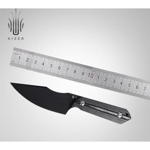 Kizer fixed blade knife 1040 Harpoon 2020 new arrivals black micarta handle for outdoor hunting knife camping tools