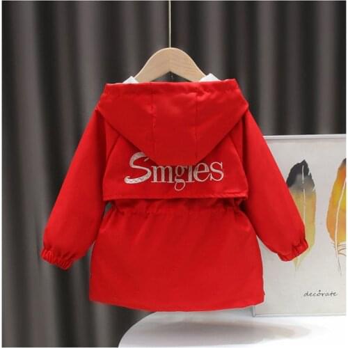 Girls coats new baby long Coats Childrens Jackets Baby Girls Waist Windbreaker Girls Long-sleeved Jacket Cardigan Clothes