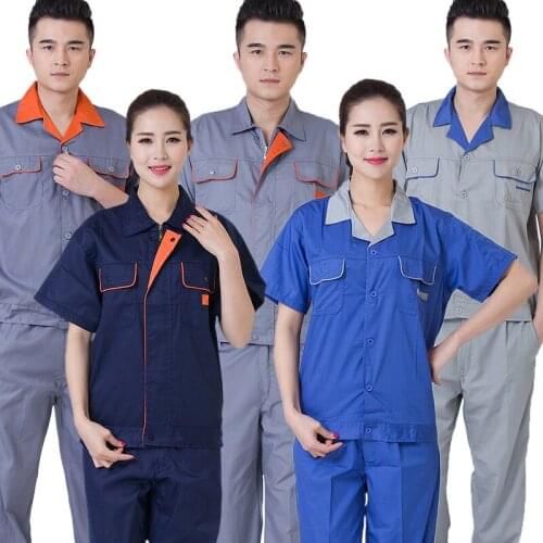 Summer Working Clothing Work Coverall Uniform Men Women Auto Car Repair Workshop Mechanical Electric Engineer Workshop Tops pant
