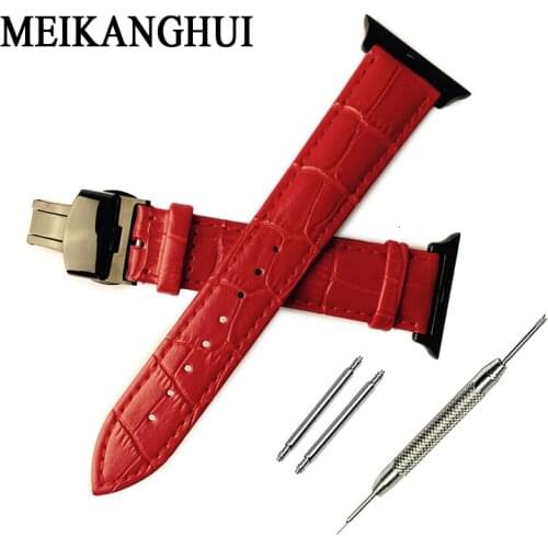 38/42 mm Classic Style Genuine Leather Strap Watch Bands For Apple Watch Iwatch 38mm 42mm series 1 2 3 Smart Watch Band Dropship