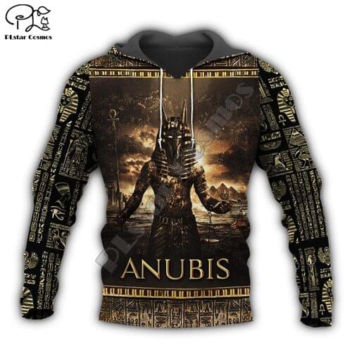 God of The Egypt Ancient Symbol Anubis Face 3D Printed hoodies Zipper Hoodies women men Sweatshirts Halloween cosplay costumes
