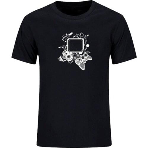 Fun summer casual print computer game stick fun short sleeve T-shirt for men and women