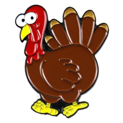 Vintage Christmas Turkey chicken 90s clothing Pins kids men women funny backpack clothes diy Enamel Brooches badge collar gifts