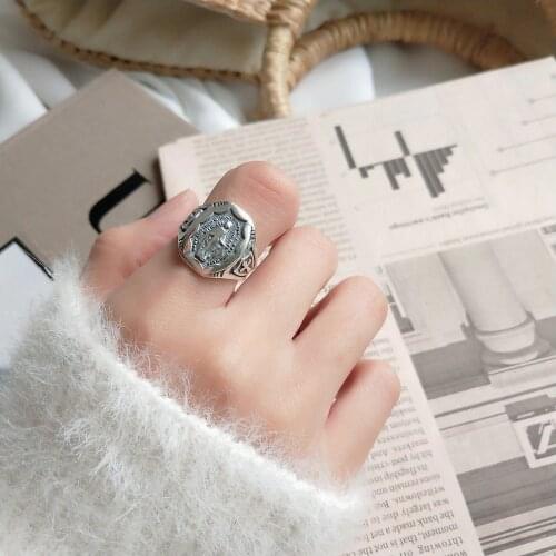 1PC Authentic S925 Sterling Silver Fine Jewelry Maria figure rings personality open Ring Mothers' Day Gift TLJ258
