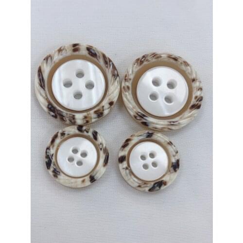 Retro Mixed Color Round Resin Buttons 4 Holes Sewing Button Scrapbooking Craft Decoration DIY Apparel Accessories 10pcs