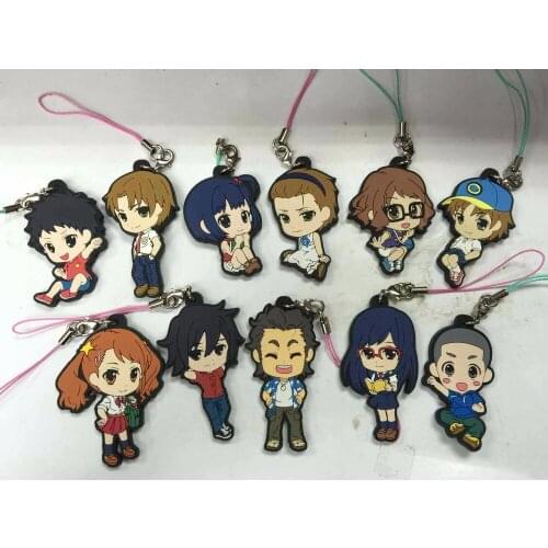 11pcs/lot We still do not know the name of the flower we saw that day Original Japanese anime figure rubber Silicone sweet strap