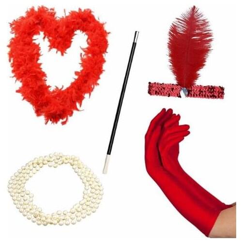 1920s Flapper kit girl fancy dress Accessories Lady Cosplay Costume 20s Theme Charleston Party Outfit Hen Party Photobooth Props