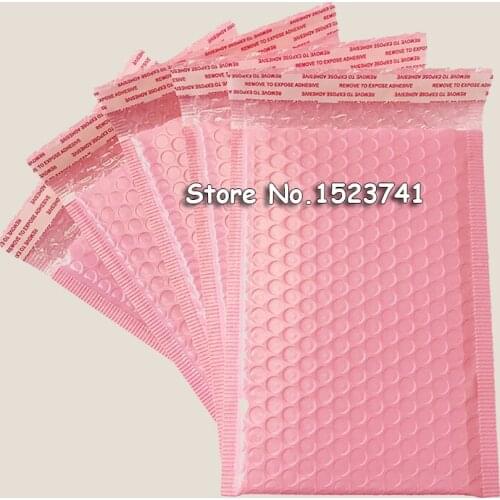 50pcs/lots Clothes Bags Light Pink Poly Bubble Mailer Bags Envelopes Padded Pink Self Sealing Mailer Sealing Mail Sacks