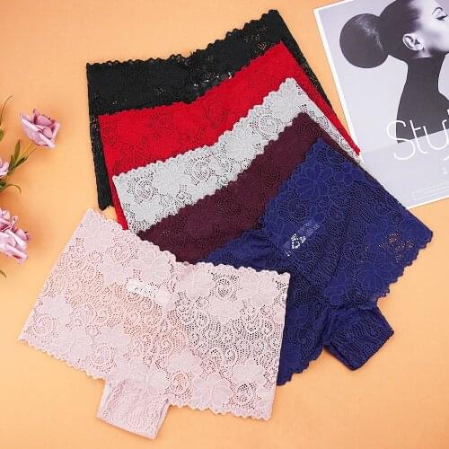6 Pcs Lots Lace Panties Women Female Sexy Underwear Hollow Out Underwear Women Panties Boy Short