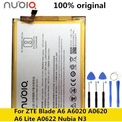 New Original 5000mAh Battery For ZTE Nubia Blade A6 / A6 Lite A0620 N3 NX608j A0622 A0605 Mobile Phone Batteries