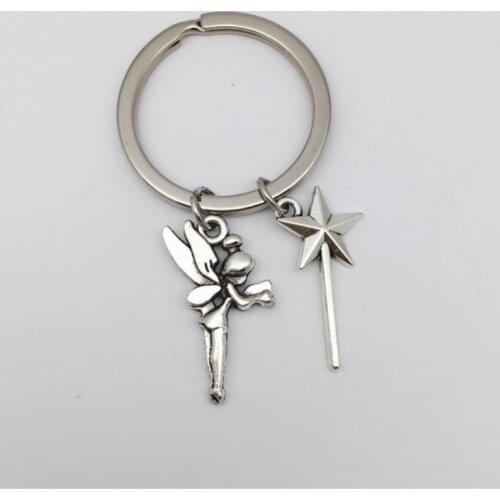 Tinkerbell Keychain Star stick key chain Tinkerbell Jewelry, Fantasy Charm, Pixie dust