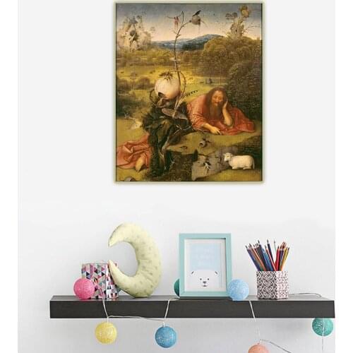 Citon Hieronymus Bosch《Saint John the Baptist in the Desert》Canvas Oil Painting Artwork Picture Wall Background Home Decoration