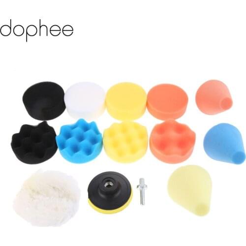 Dophee 14pcs Buffing Sponge Polishing Pad Hand Tool Kit For Car Polisher Wax+Flat Polishing Puff Pad Plate Sponge Kits Tool NEW