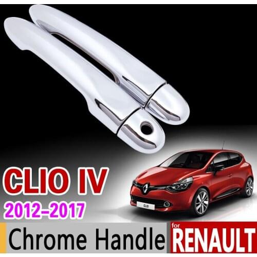 Chrome Handle Cover Trim Set for Renault Clio IV Clio 4 MK4 2012 2013 2014 2015 2016 2018 2019 Car Accessories Stickers