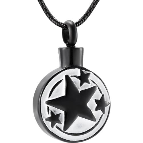 IJD9916 Stainless Steel Infinity Star Cremation Pendant for Ash Urns Human Memorial Keepsake Necklace Men and Women Jewelry
