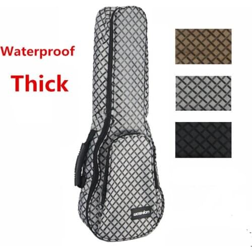 Plaid Thicken Waterproof Soprano Concert Tenor Ukulele Bag Case Backpack 21 23 26 28 Inch Ukelele Guitar Accessories Parts Gig