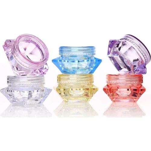 1pcs 3/5g Cosmetic Container Makeup Cream Nail Art Lip Balm Containers For Storage Refillable Bottle Travel Portable Plastic Jar