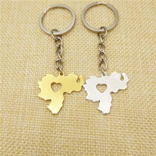 LPHZQH Trendy Venezuela Keychain Women Bag Pendant Accessories Charm Car Key Ring Jewelery Steampunk Gold Color