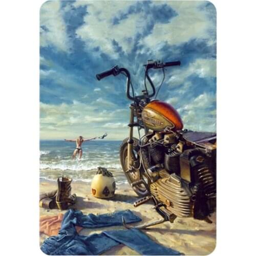 Motorcycle Poster Funny Art Decor Vintage Aluminum Retro Metal Tin Sign Painting Decorative Signs 20x30cm