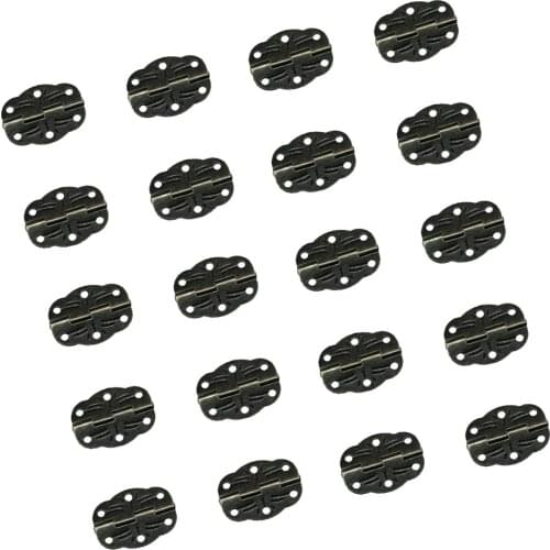 20 Pieces Iron Printing Butt Door Hinges Internal Gate Cabinet Fixed Tool Bronze