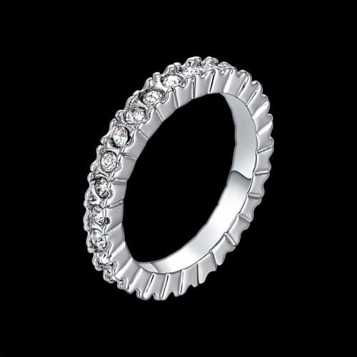 Popular and Trendy 18 K White Gold Gear Bling Crystal CZ Biker Ring For Women Men Party Accessories Bague Femme Homme Jewelry