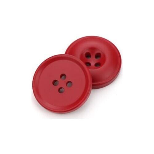 Free shipping 30pcs/lot Red resin buttons 4-holes joker sweater windbreaker suit coat buttons clothes buttons 15mm-30mm