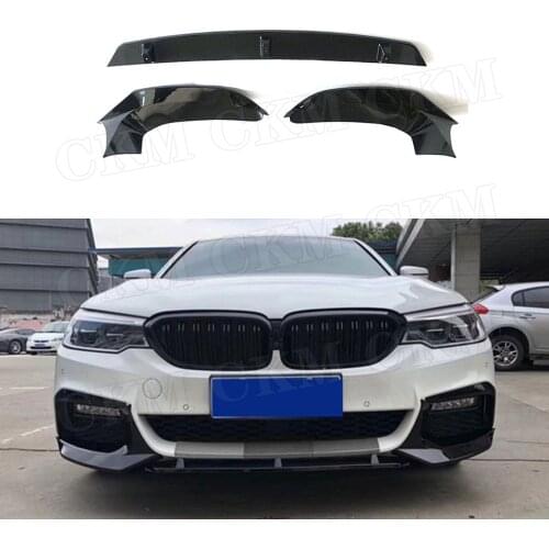 ABS Material Front Bumper Lip Splitters for BMW 5 Series G30 G31 520i 530i 540i M Sport 2017 2018 2019 Head Chin Guard
