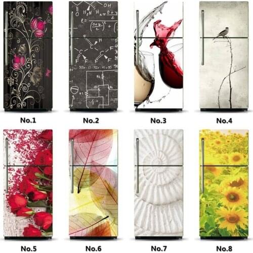 Wholesales SelfAdhesive Fridge Sticker Cover Refrigerator door stickers diy 3d mural for living room Wall For Kid