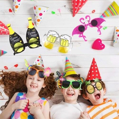 Hawaiian Party Sunglasses, Funny Hawaiian Glasses Tropical Fancy Dress Favors Fun Summer Party Photo Booth Props Supplies