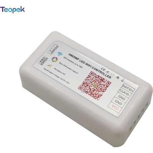 H803 WIFI LED Controller Drive Max 2048 Pixels Support ArtNet for WS2812 WS2811 DMX512 Pixel Strip Light DC5-24V