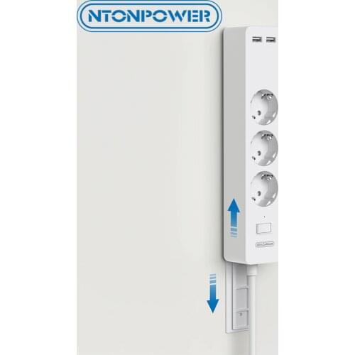 NTONPOWER Smart Power Strip Socket with Surge Protection EU Plug with Switch Power Outlet Extension Socket for Home&Office Desk