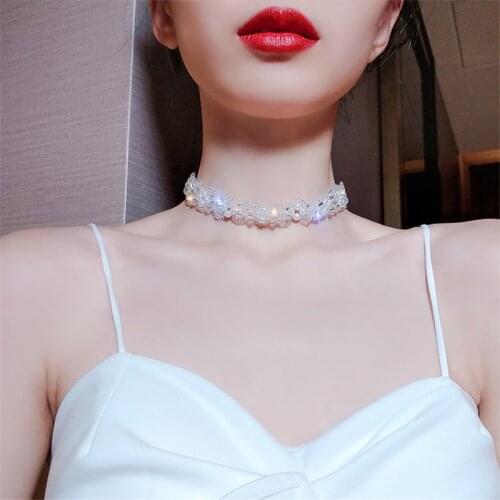 High Quality Chain Collar Women Necklace Jewelry Luxury Crystal Pearl Necklace Female Clavicle Accessories 2021 Trendy Bijou