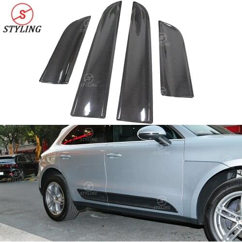 Car Door Protection For Porsche Macan Carbon Fiber Door Plate Cover Body Kit trim Add On style 2014 2015 2016 2017 2018 2019