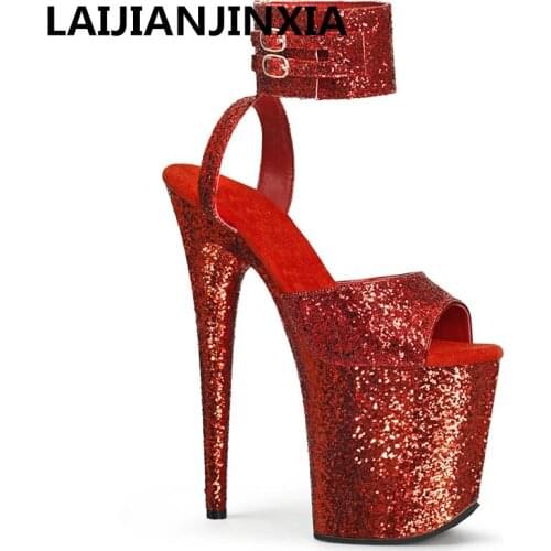 Fashion Wedding Party Women Sexy Straps Sandal 20cm High Heel Party Dress sandals Dance Shoes Plus Size