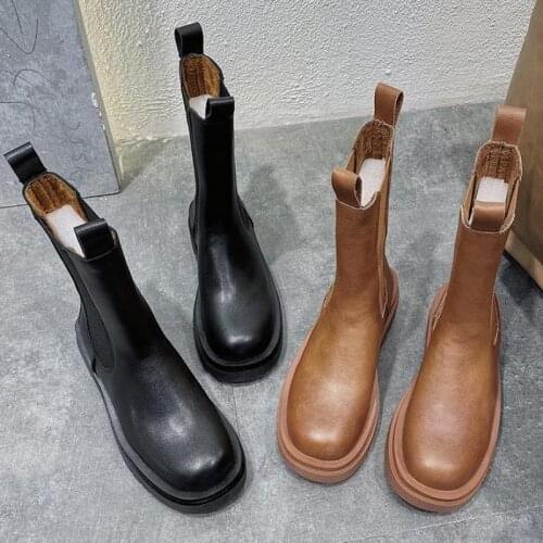 2021 New Boots Women European American Chelsea Shoes Fashion Casual Motorcycle Platform Boots Female Brand Designers Boots